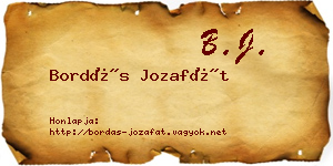 Bordás Jozafát névjegykártya
